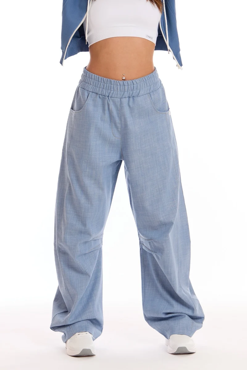 Pantalone Donna Barrel Jeans Azzurro