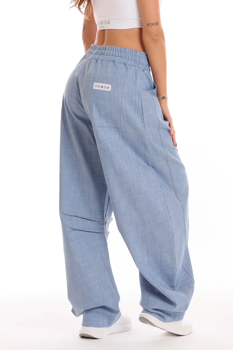 Pantalone Donna Barrel Jeans Azzurro