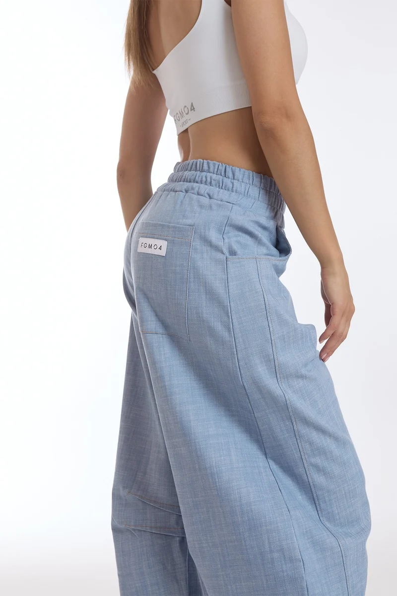 Pantalone Donna Barrel Jeans Azzurro