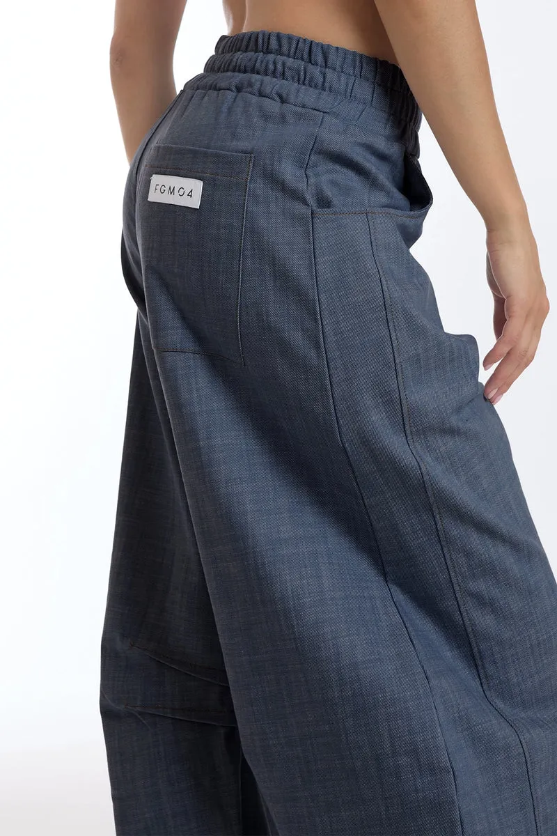 Pantalone Donna Barrel Jeans Blu