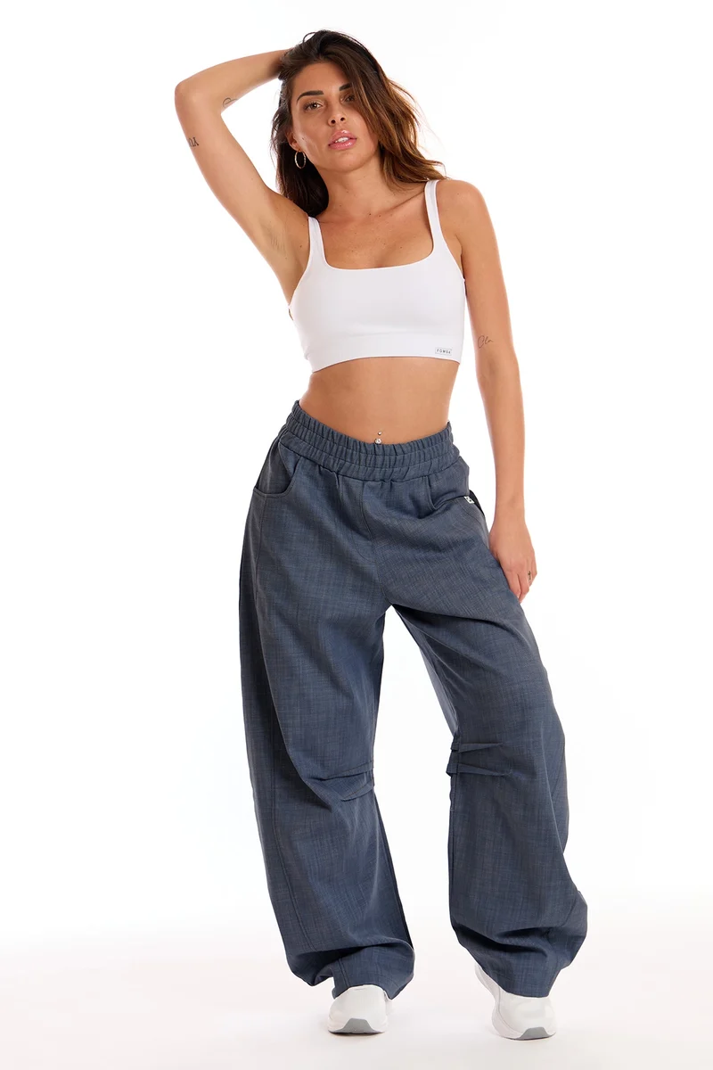 Pantalone Donna Barrel Jeans Blu