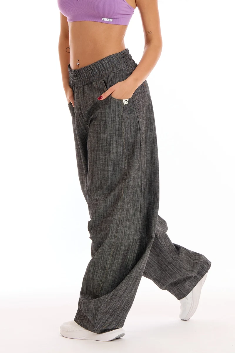 Pantalone Donna Barrel Jeans Nero