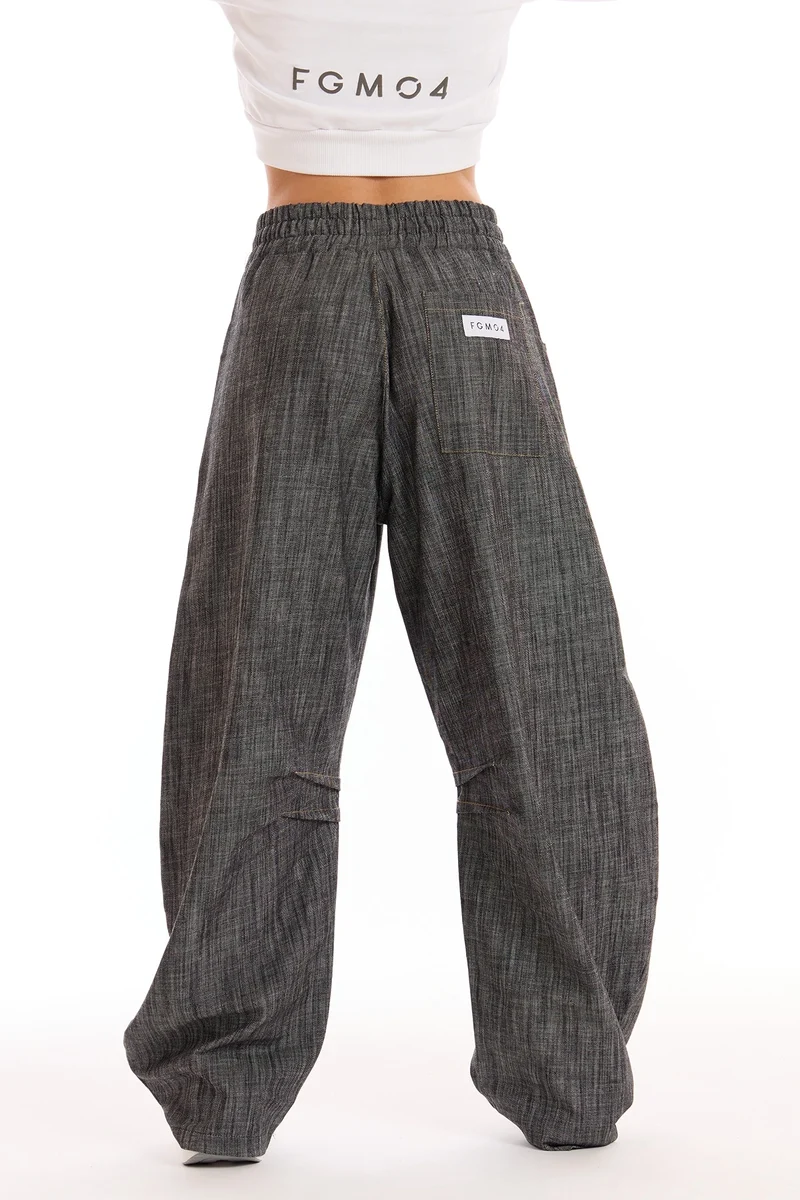 Pantalone Donna Barrel Jeans Nero