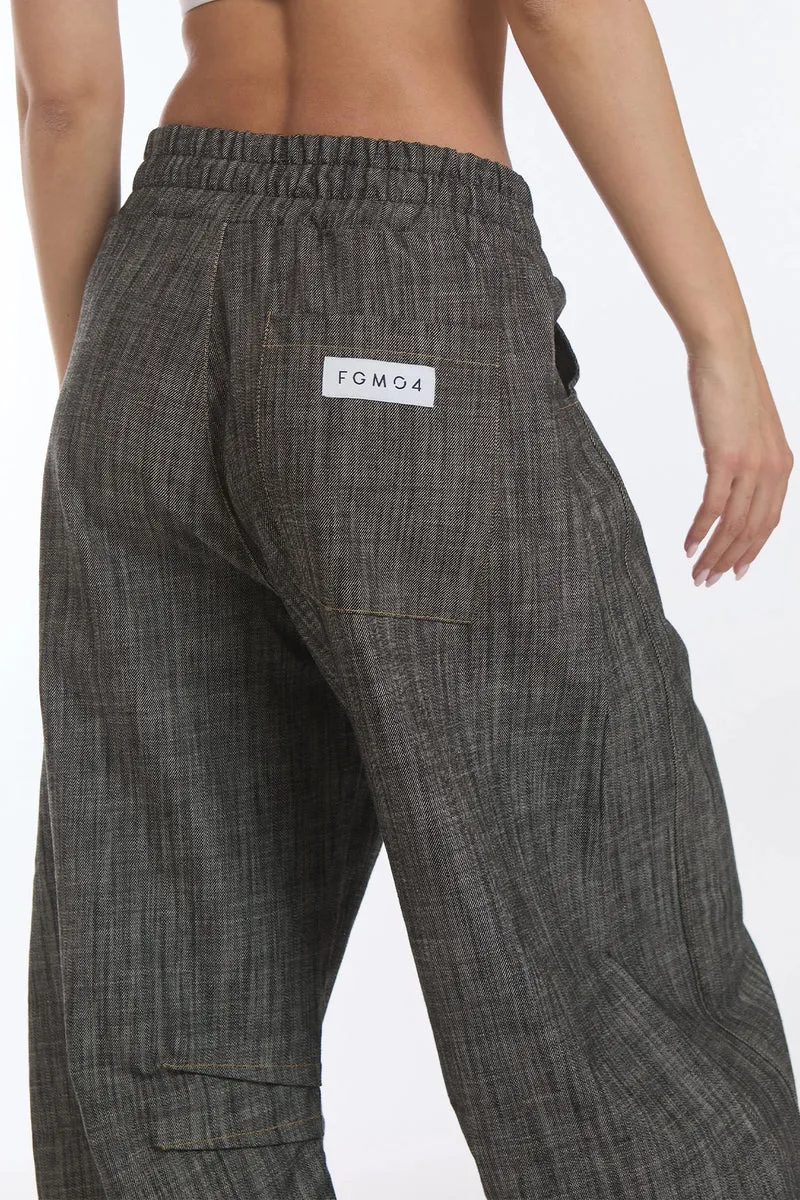 Pantalone Donna Barrel Jeans Nero