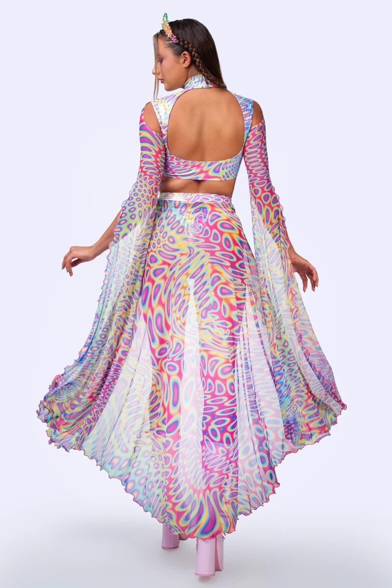 Soft Focus Open Front Skirt