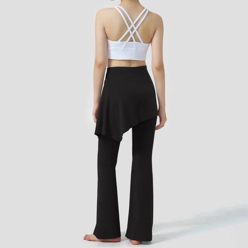 Olivenorma Lagenrock-Overlay-Design, hochtaillierte, ausgestellte Damen-Yogahose