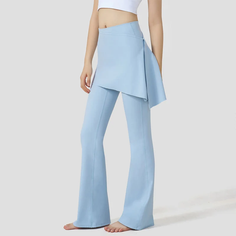 Olivenorma Lagenrock-Overlay-Design, hochtaillierte, ausgestellte Damen-Yogahose