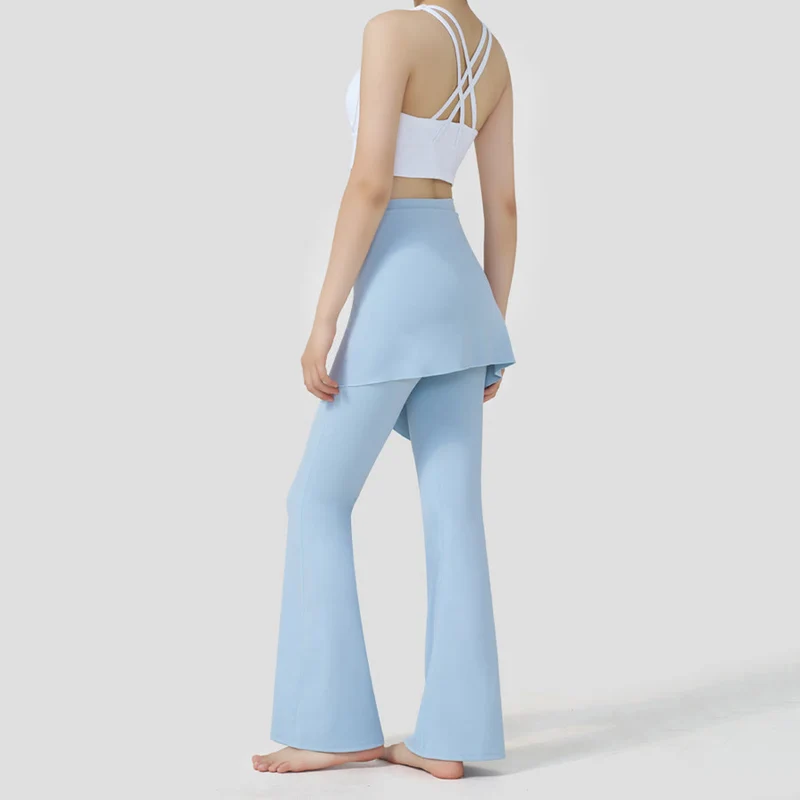 Olivenorma Lagenrock-Overlay-Design, hochtaillierte, ausgestellte Damen-Yogahose