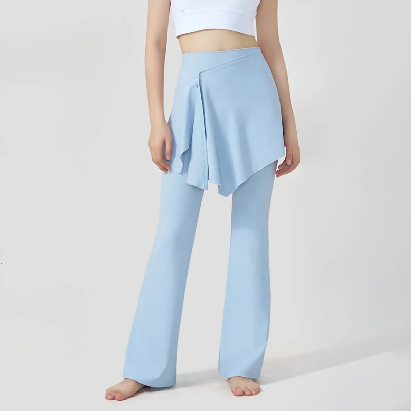 Olivenorma Lagenrock-Overlay-Design, hochtaillierte, ausgestellte Damen-Yogahose