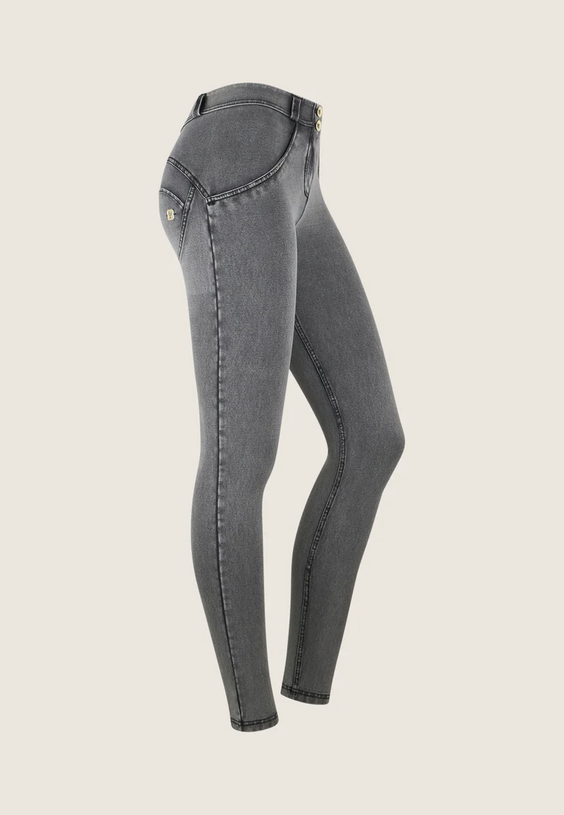 WR.UP Push-Up Regular Waist Skinny Denim Jeans - Denim Gray - Black Seam