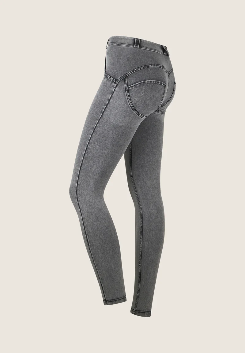 WR.UP Push-Up Regular Waist Skinny Denim Jeans - Denim Gray - Black Seam