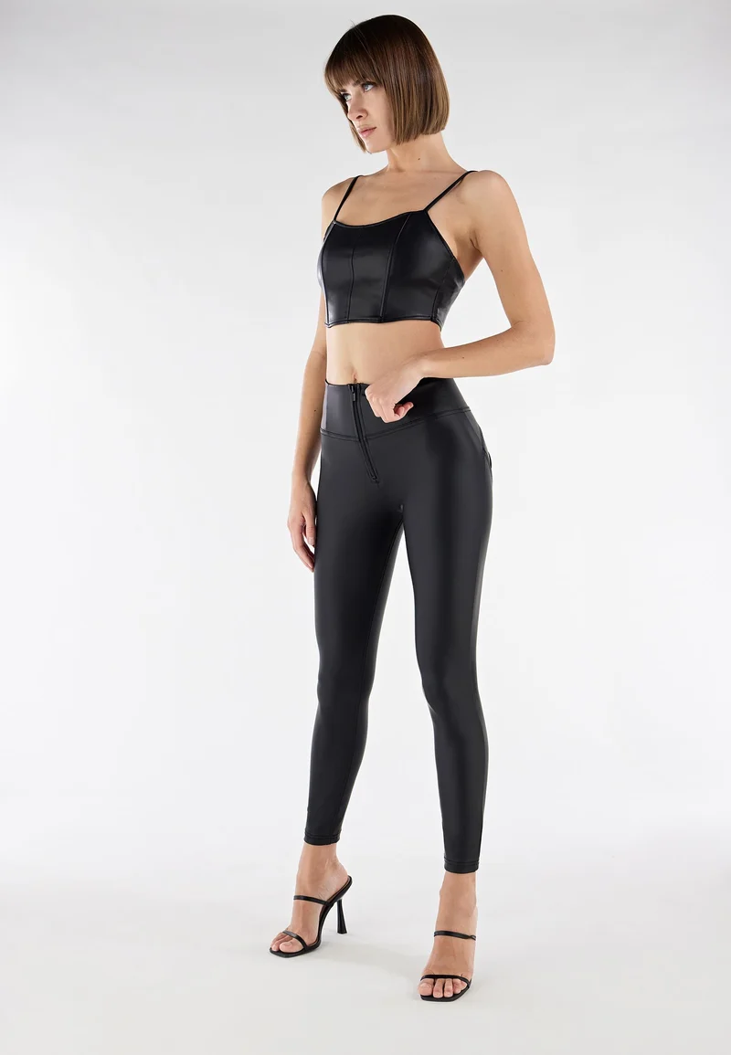 WR.UP Push-Up High Waist Skinny Vegan Leather Pant - Black