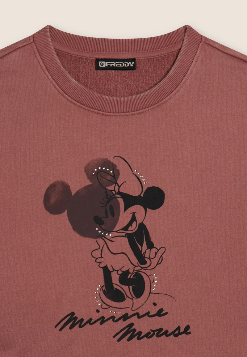 Women's cropped sweatshirt with Disney graphics and edge-to-edge seam