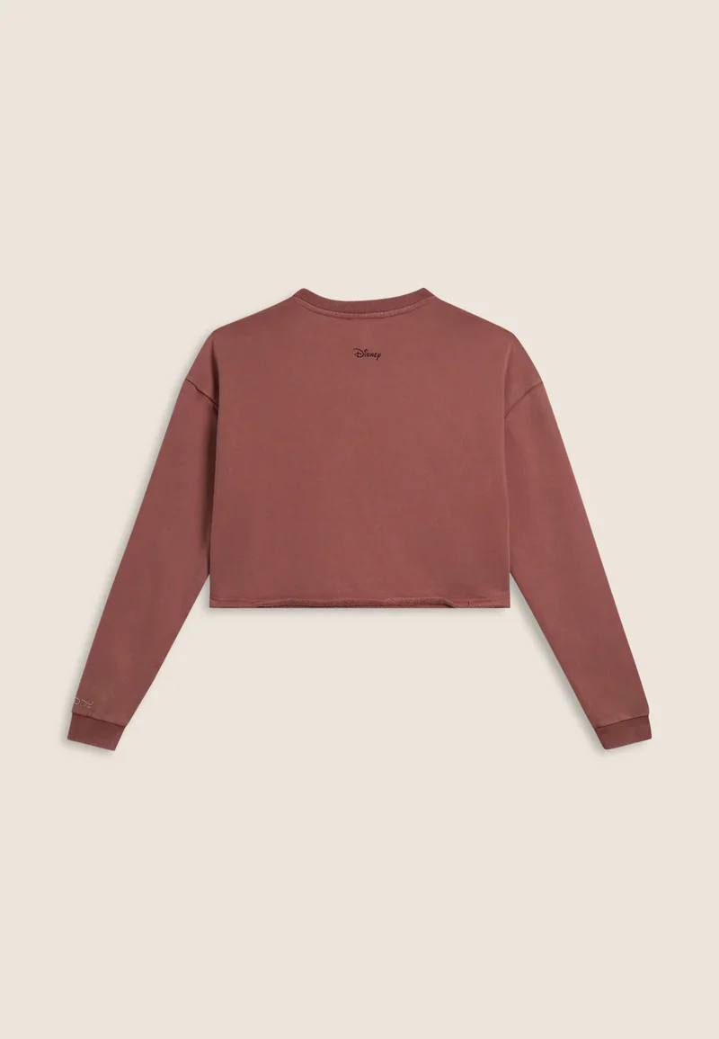 Women's cropped sweatshirt with Disney graphics and edge-to-edge seam