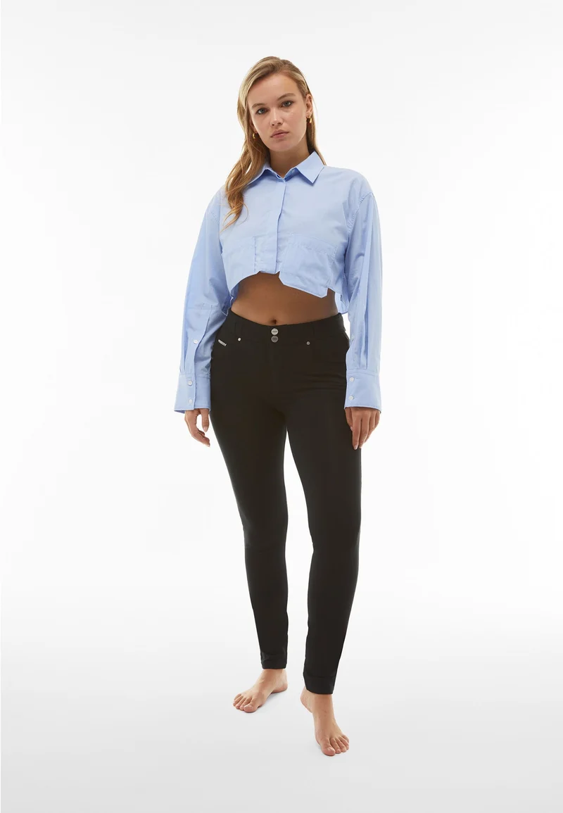 N.O.W. Comfort Mid Waist Skinny Pants - Black