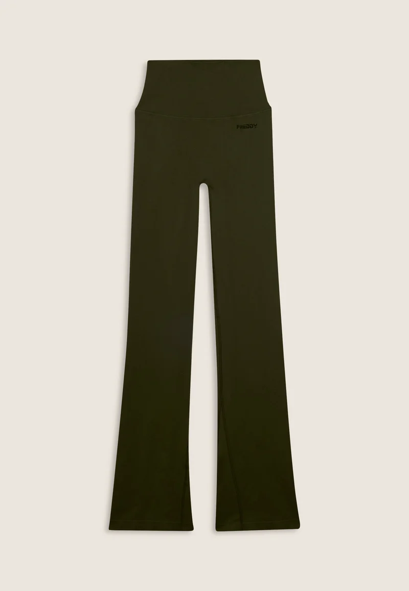 Seamless Push-Up High Waist Flare Leggings - Cypress Green - Made in Italy