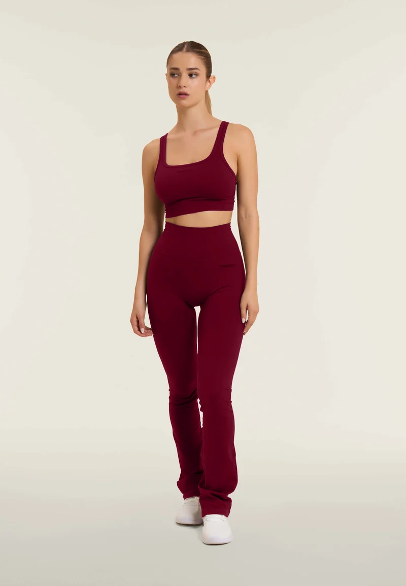 Seamless Push-Up High Waist Flare Leggings - Rumba Red - Made in Italy