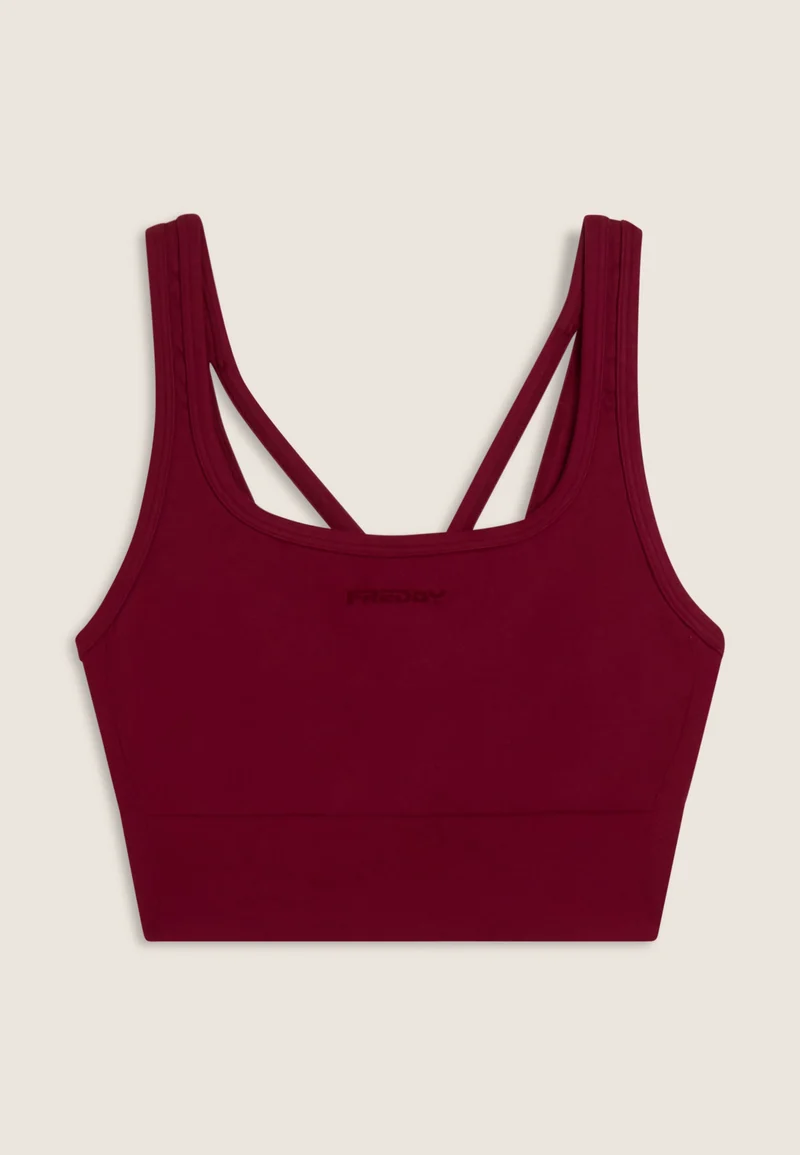 Seamless Sport Top Medium Support Round Neck - Rumba Red