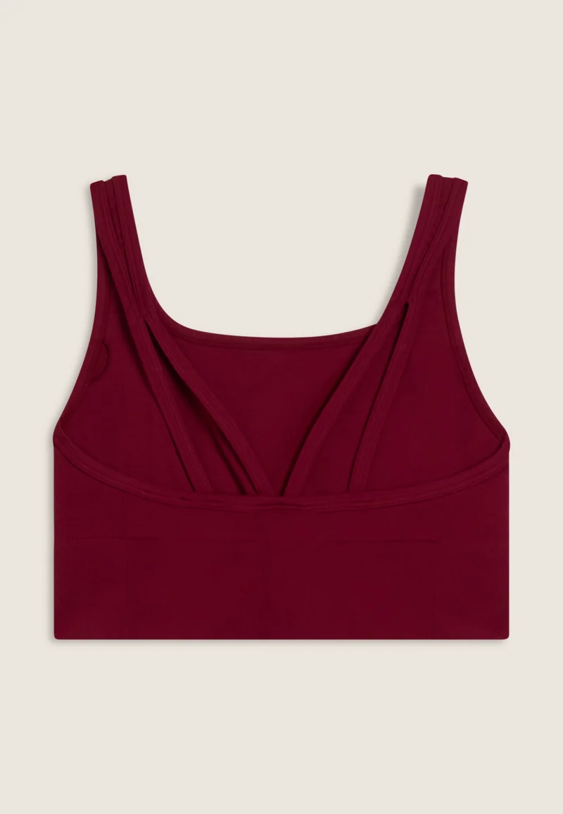 Seamless Sport Top Medium Support Round Neck - Rumba Red