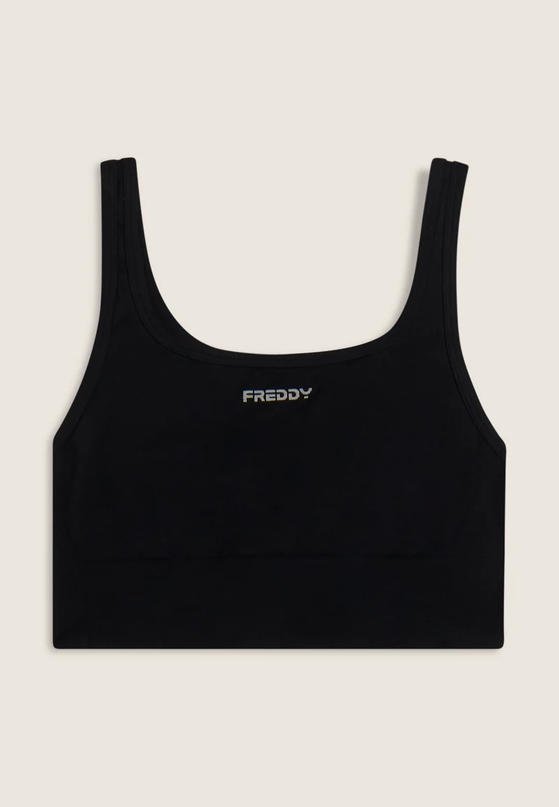 Seamless Sport Top Medium Support Round Neck - Black