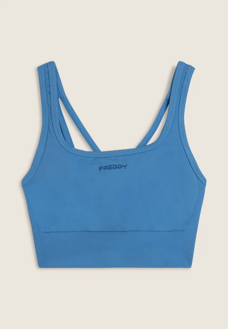 Seamless Sport Top Medium Support Round Neck - Ashleigh Blue