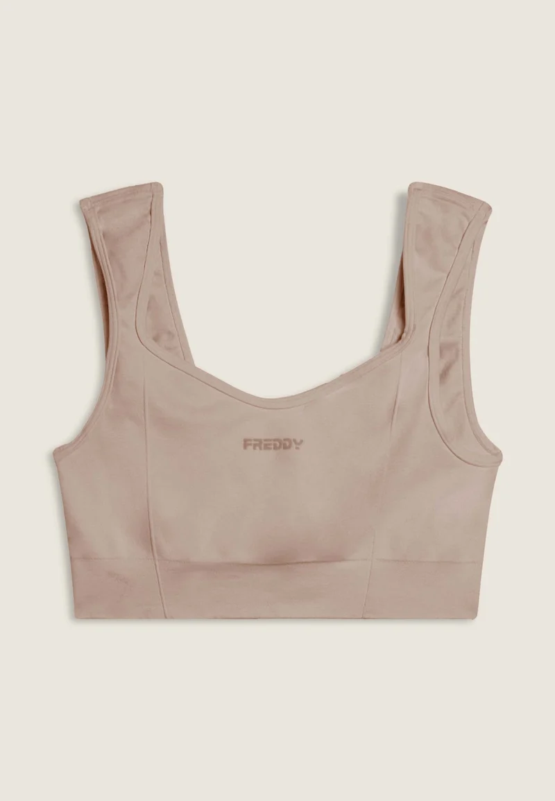 Seamless Sport Top Light Support Sweetheart - Chateau Gray Beige