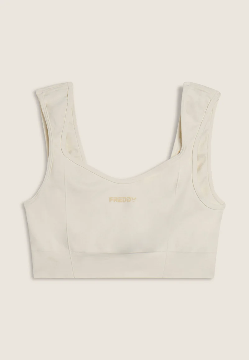 Seamless Sport Top Light Support Sweetheart - Cannoli Cream White