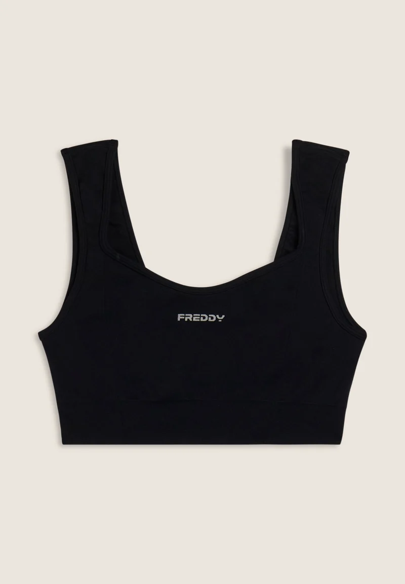 Seamless Sport Top Light Support Sweetheart - Black