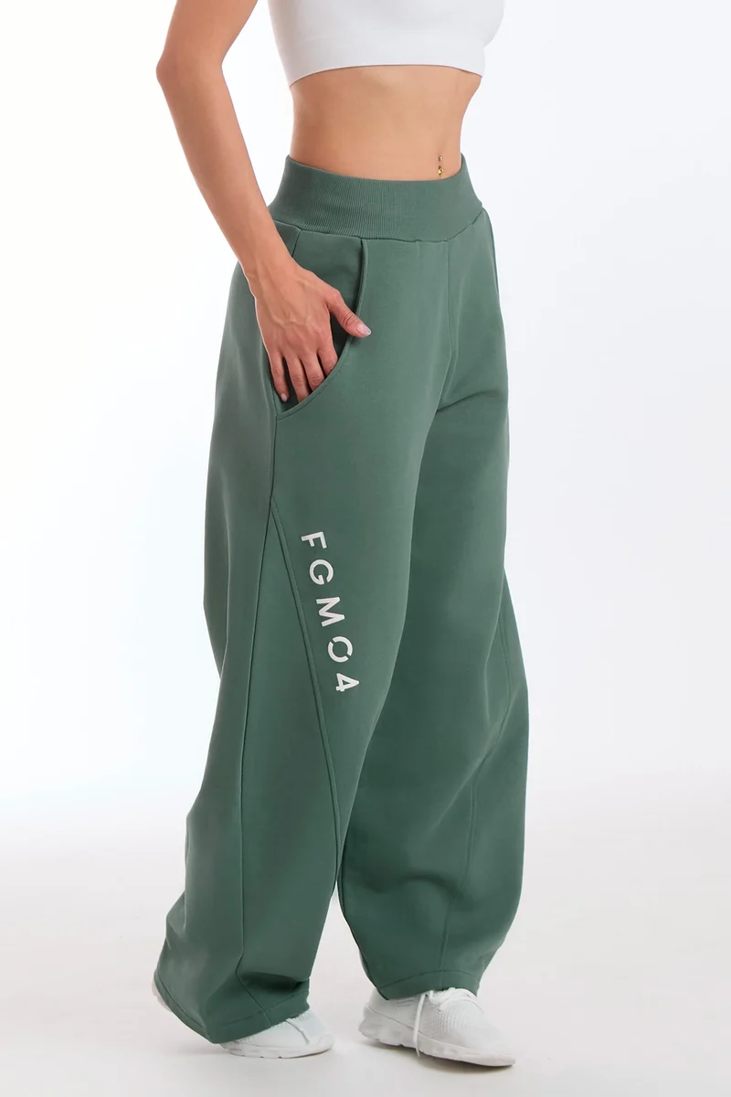 Pantalone Donna Baggy Ikonic Verde Baltic