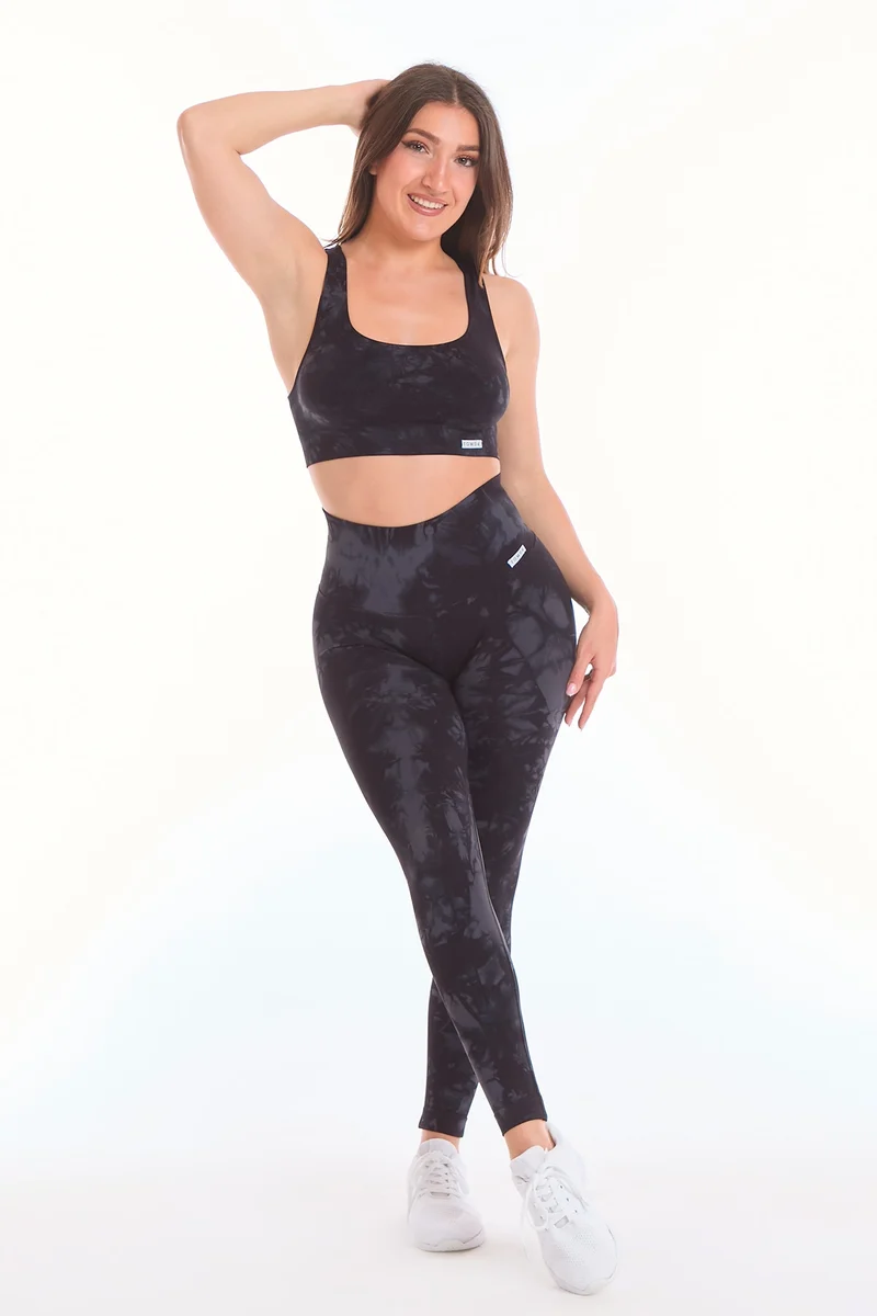 Completo Soft Push Up Onyx Oblio Nero Grigio (Top + Leggings)