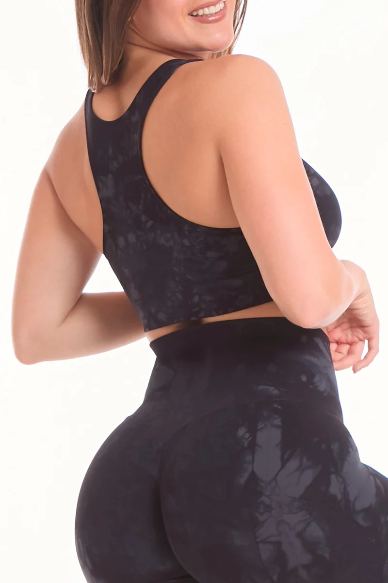 Completo Soft Push Up Onyx Oblio Nero Grigio (Top + Leggings)
