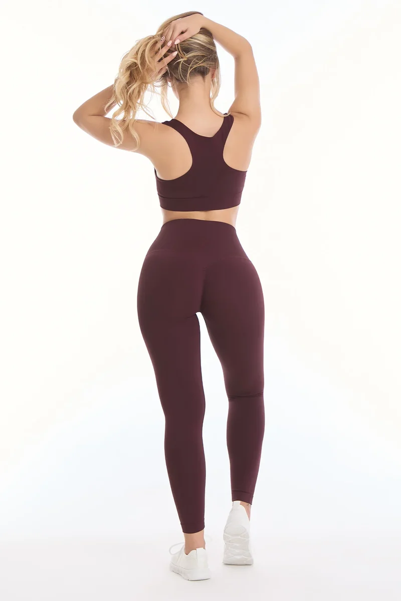 Completo Soft Push Up Onyx Viola Melanzana (Top + Leggings)