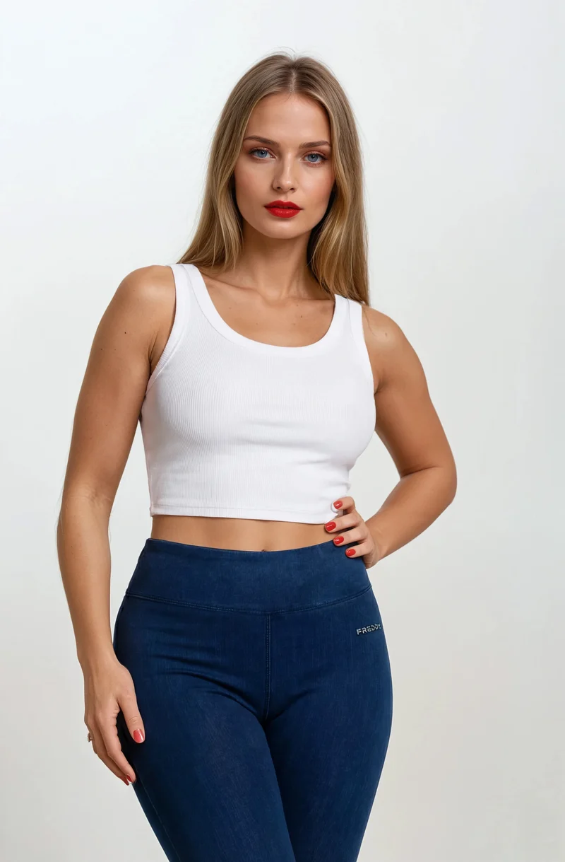 N.O.W. Core Mid Waist Skinny 7/8 Tencel - Denim Dark Blue - Blue Seam
