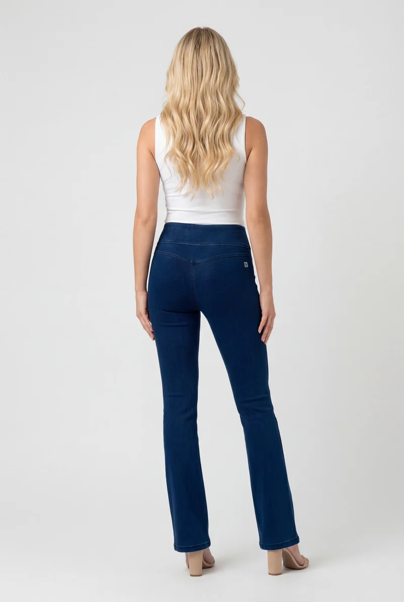 N.O.W. Core Mid Waist Flare Tencel - Denim Dark Blue - Blue Seam