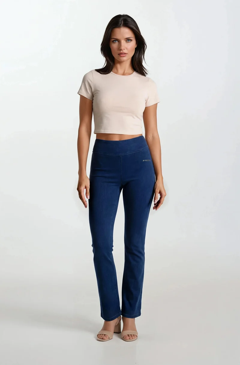 N.O.W. Core Mid Waist Flare Tencel - Denim Dark Blue - Blue Seam