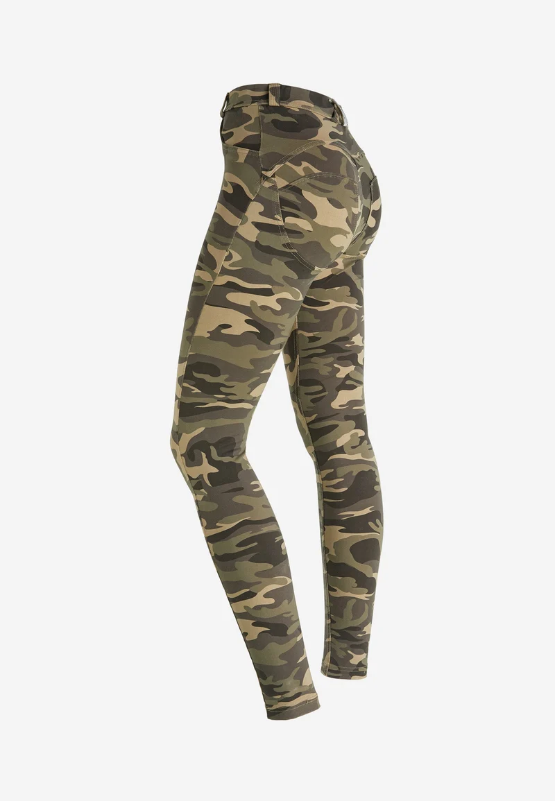 WR.UP Push-Up High Waist Skinny Camouflage Pant - Mimetic Brown