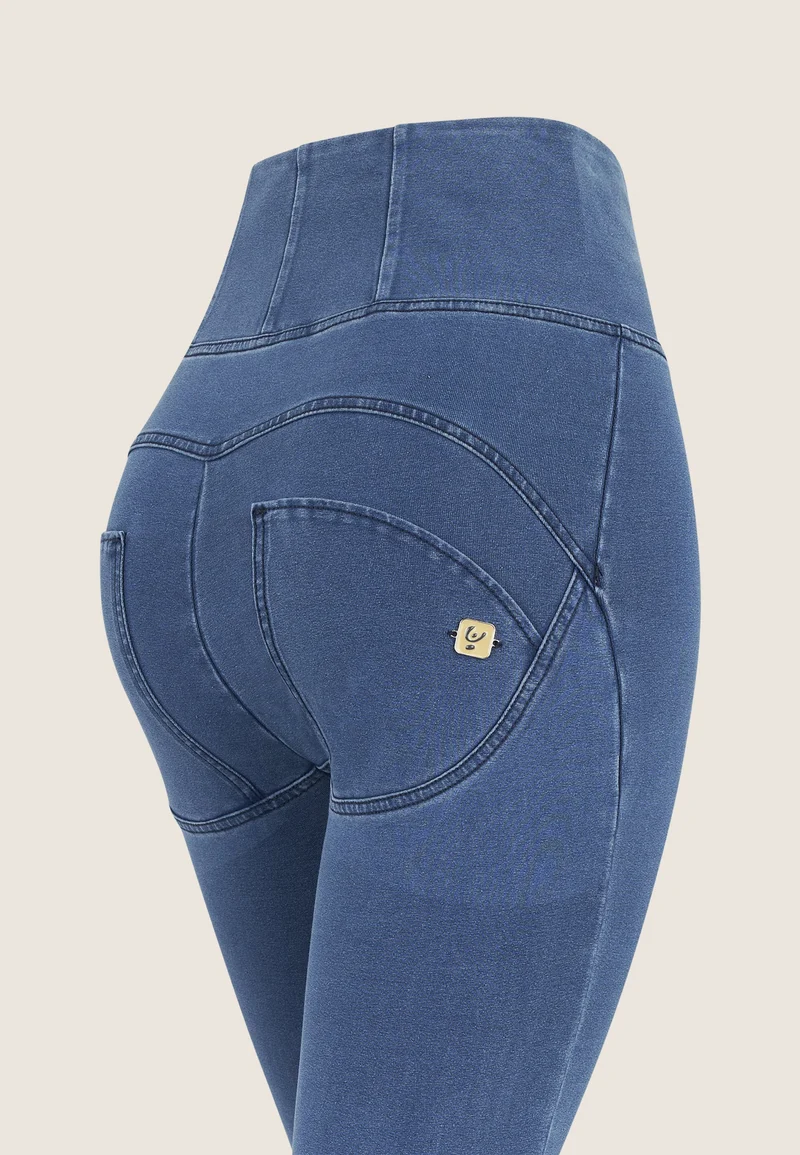 WR.UP Push-Up Super High Waist Skinny Denim Jeans - Denim Light Blue - Blue Seam