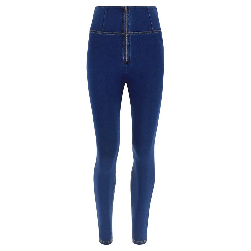 WR.UP Push-Up Super High Waist Skinny Denim Jeans - Denim Dark Blue - Yellow Seam