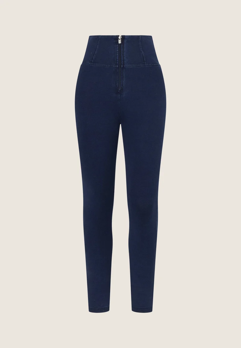 WR.UP Push-Up Super High Waist Skinny Denim Jeans - Denim Dark Blue - Blue Seam