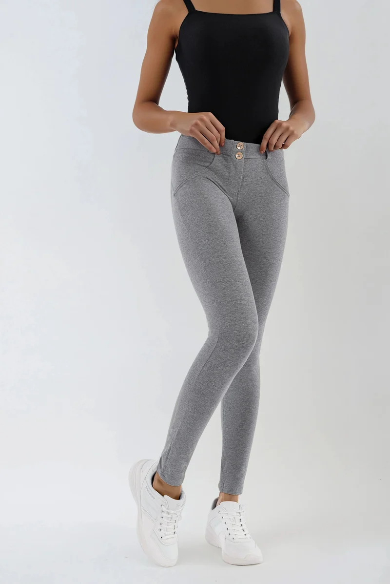 WR.UP Push-Up Regular Waist Skinny Pants - Medium Mélange Gray