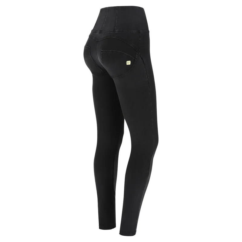 WR.UP Push-Up High Waist Skinny Denim Jeans - Denim Black - Black Seam