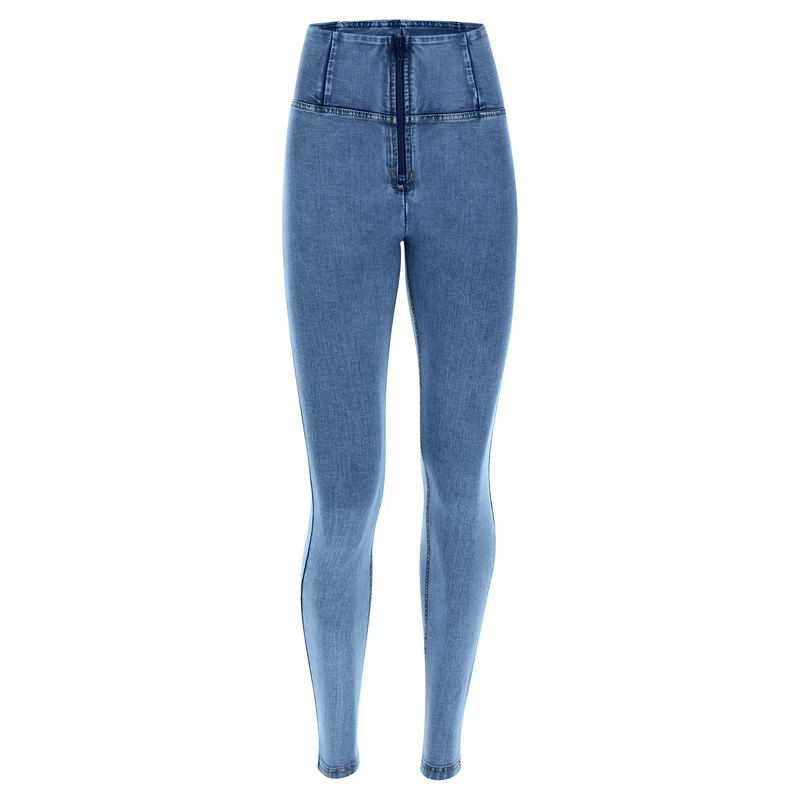 WR.UP Push-Up High Waist Skinny Denim Jeans - Denim Light Blue - Yellow Seam