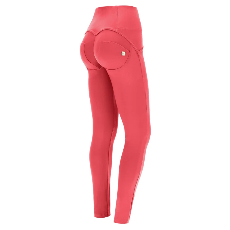 WR.UP Push-Up Button High Waist Skinny Flex Tech Leggings - Cayenne Red