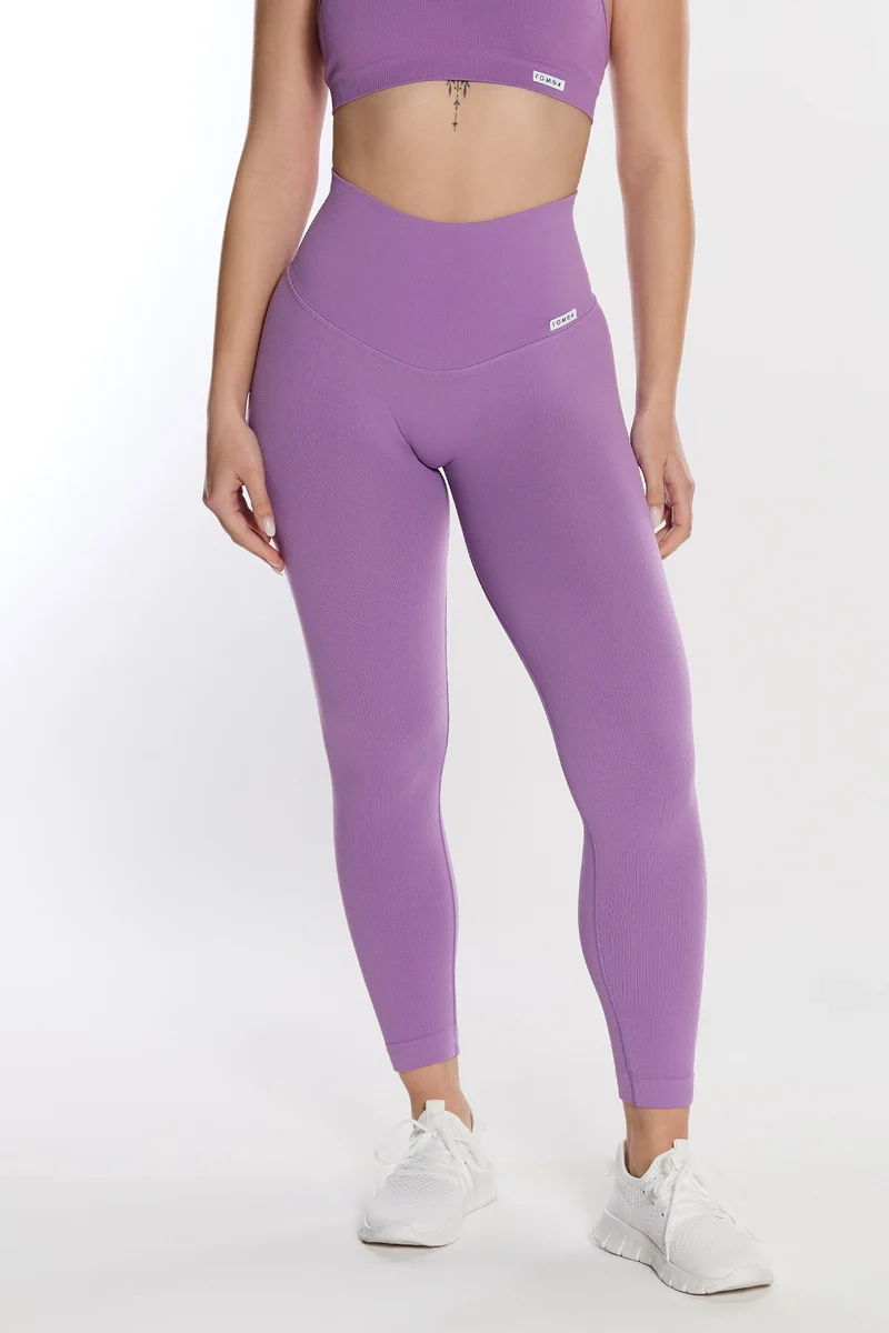 Leggings Push Up Calipso Violetto Costine