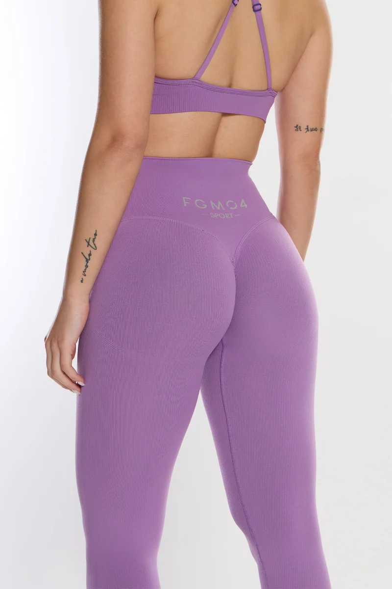 Leggings Push Up Calipso Violetto Costine