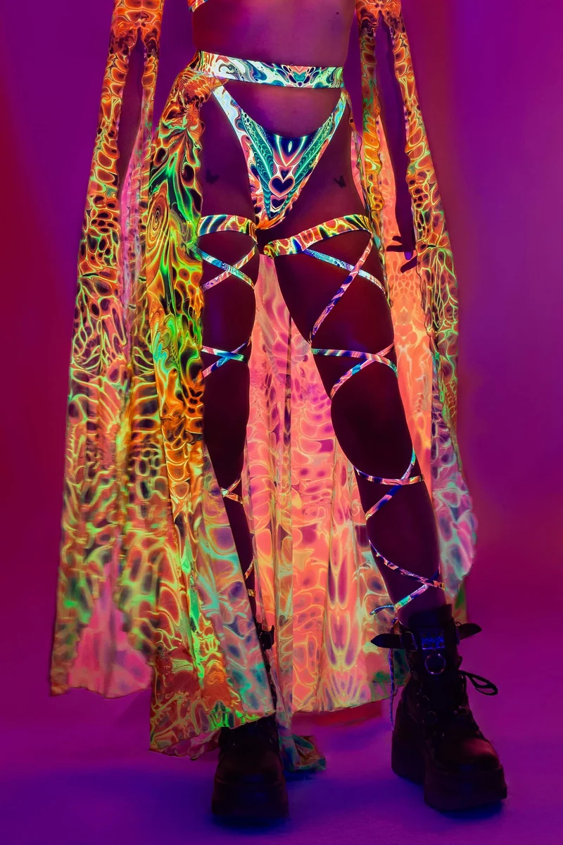 Ember Storm Open-Front Skirt