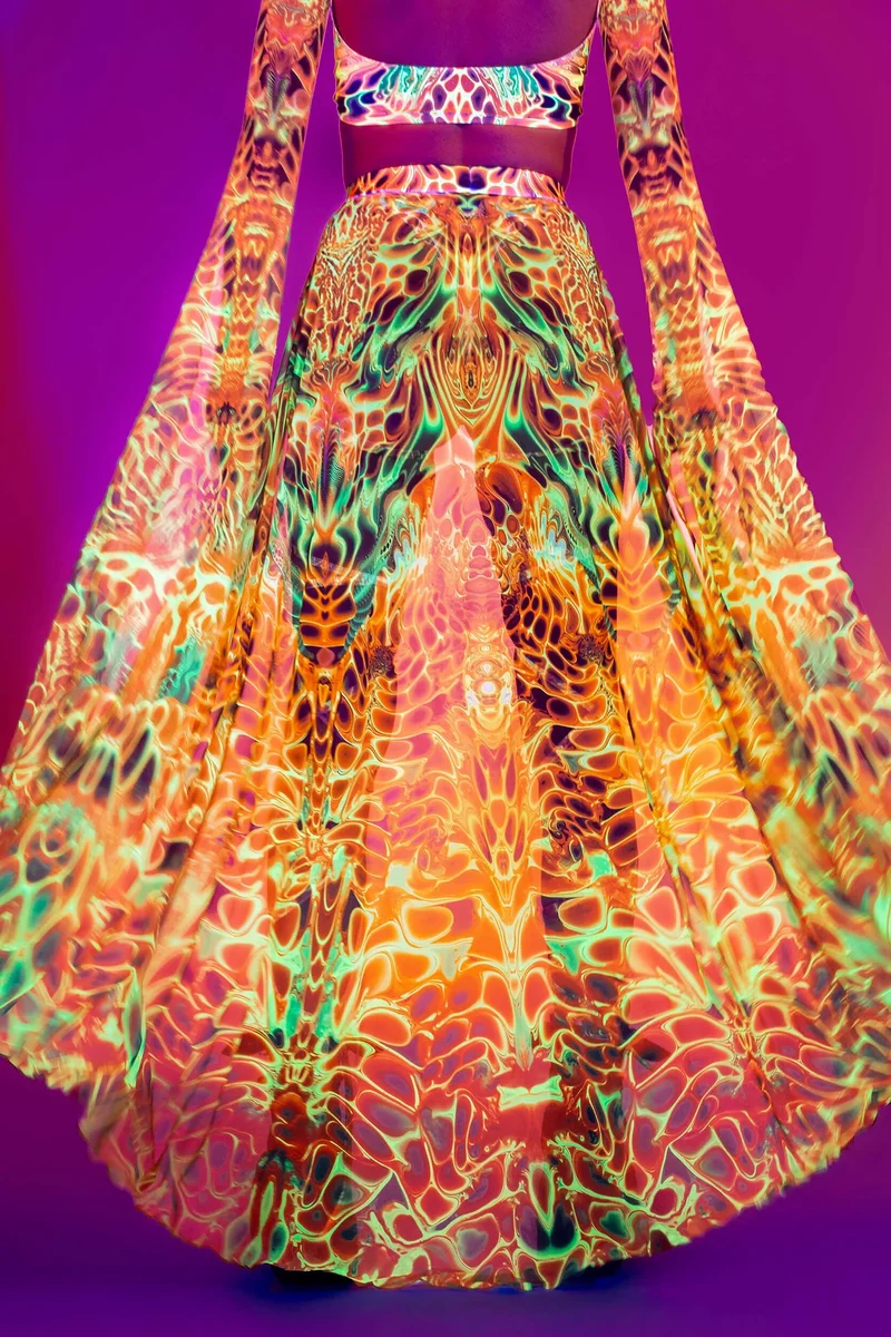 Ember Storm Open-Front Skirt