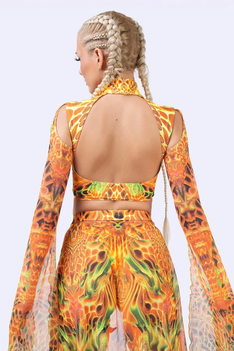 Ember Storm Maxi Sleeve Top