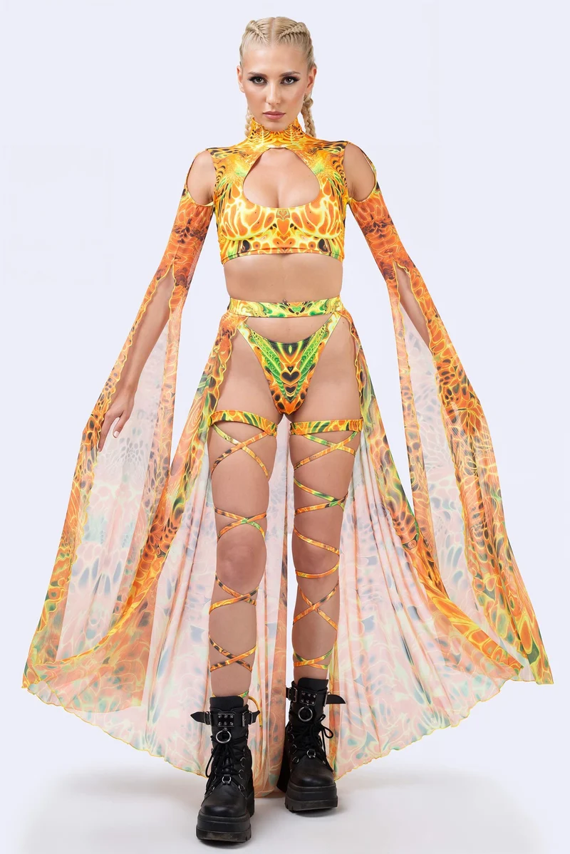 Ember Storm Maxi Sleeve Top