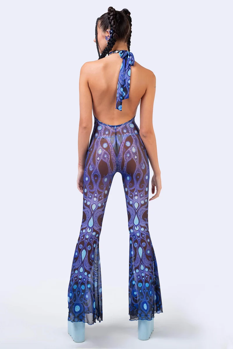 Deco Fever Mesh Halter Romper